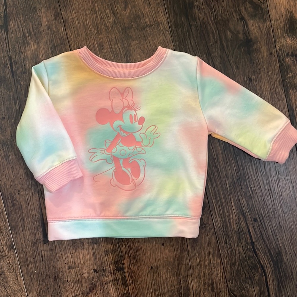 DISNEY Minnie Mouse Tie Dye Crew Neck Baby 0-3m